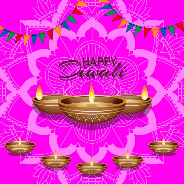 Fondo con pantern mandala para feliz festival diwali — Archivo Imágenes Vectoriales