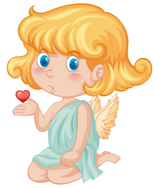 Valentine theme with cupid blowing kisses — Stock Vector