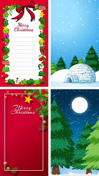 Plantillas de fondo con tema de Navidad — Vector de stock