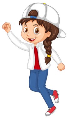 Gülümseyen mutlu kız zıplıyor