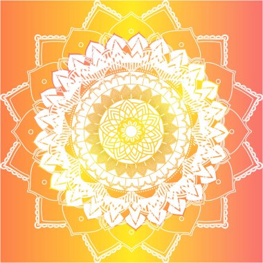 Turuncu arkaplanda mandala desenleri