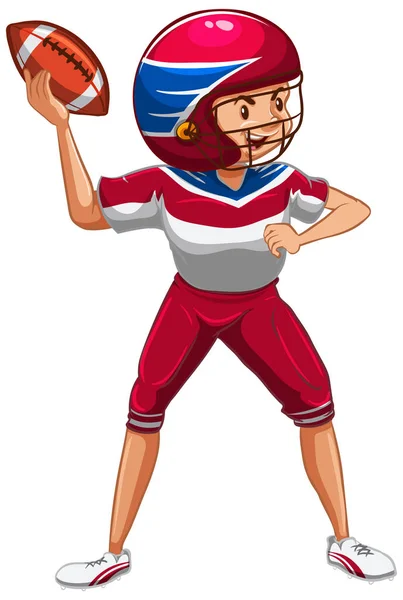 Athlete doing american football on white background — Stock Vector