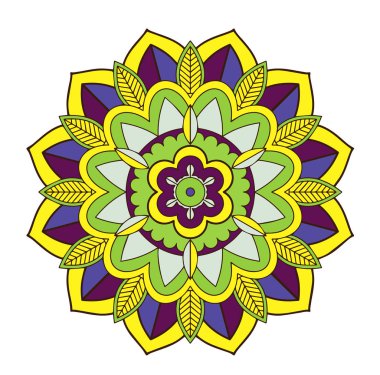 Beyaz arkaplanda mandala desenleri