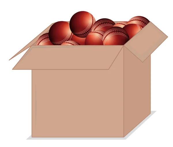 Boîte en carton pleine d'équipements sportifs sur fond blanc — Image vectorielle