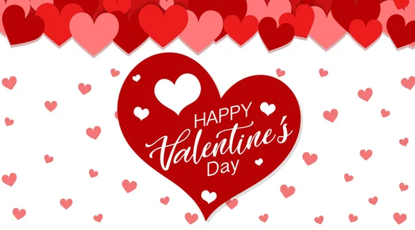 Tema Valentine con corazones rojos en el fondo — Vector de stock