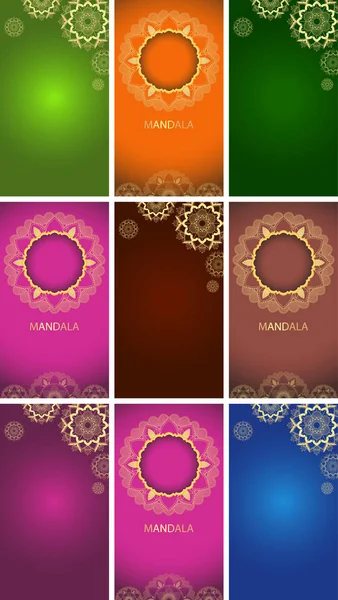 Achtergrond template met mandala ontwerpen — Stockvector