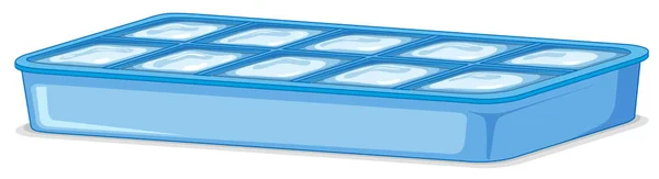 Bandeja de gelo cheia de gelo no fundo branco — Vetor de Stock