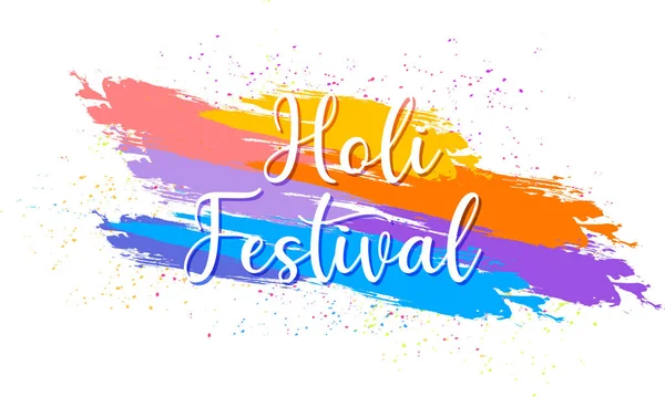 Desain poster festival Holi dengan latar belakang berwarna-warni - Stok Vektor