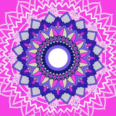 Pembe arkaplanda mandala desenleri