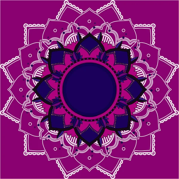 Мандала на пурпуровому фоні — стоковий вектор