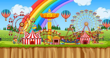 Eğlence parkında sürüş sahnesi