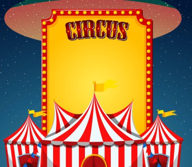 Geceleri çadırlı sirk işareti şablonu