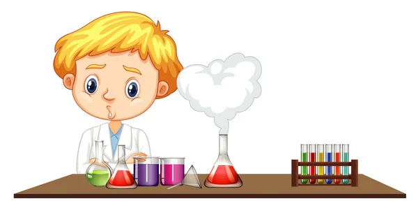 Scientist working with chemical in the lab — Stock Vector