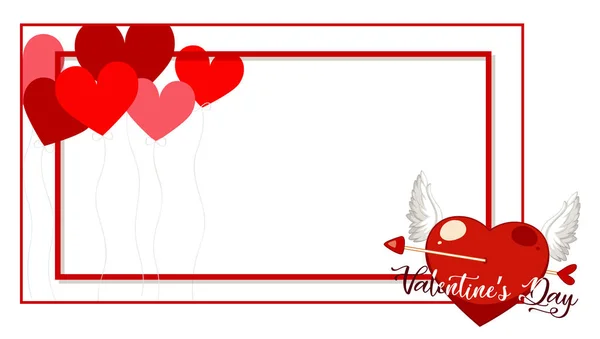 Tema Valentine con corazones rojos — Vector de stock
