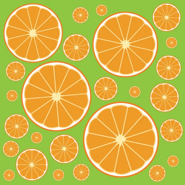 Modèle de fond sans couture avec des tranches d'oranges — Image vectorielle