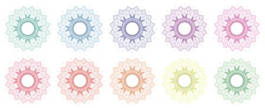 Mandala desenleri farklı renklerdedir