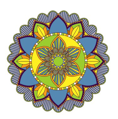 İzole edilmiş arkaplanda mandala desenleri