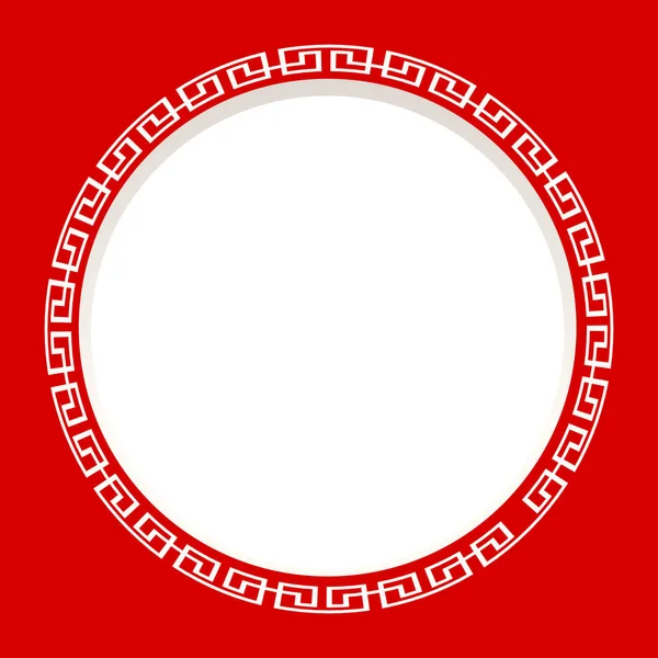 Round frame on red background — Stock Vector