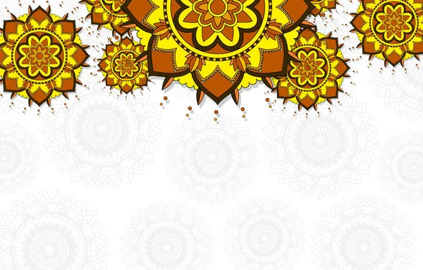 Background template with mandala designs — Stock Vector