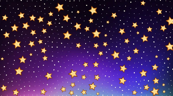 Plantilla de fondo con estrellas brillantes en el cielo oscuro — Vector de stock
