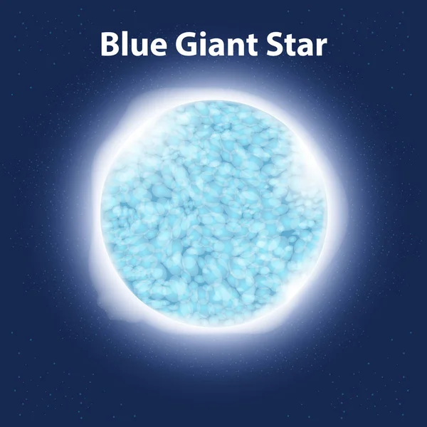 Blue giant star in dark space background — Stock Vector