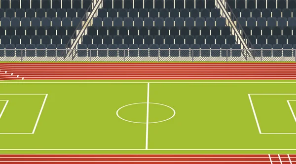 Pozadí scény fotbalového hřiště se stadionem — Stockový vektor