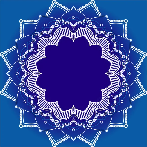 Patrones de mandala sobre fondo azul — Archivo Imágenes Vectoriales