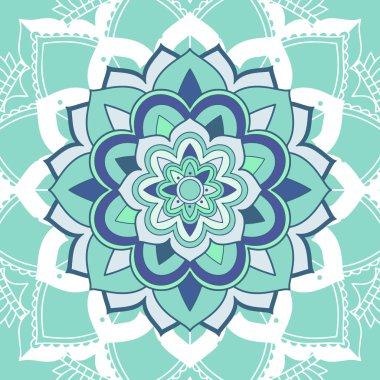 Yeşil arkaplanda mandala desenleri