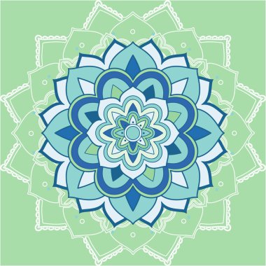 Yeşil arkaplanda mandala desenleri