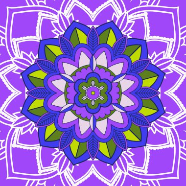 Mor arkaplanda mandala desenleri