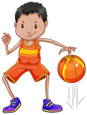 Beyaz zemin üzerinde zıplayan atlet topu