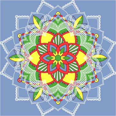 Mavi arkaplanda mandala desenleri