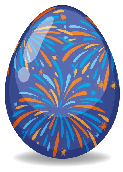 Tema Pascua con huevo decorado en patrones de colores — Vector de stock
