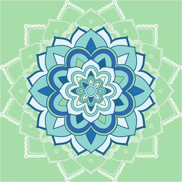 Patrones de mandala sobre fondo verde — Archivo Imágenes Vectoriales