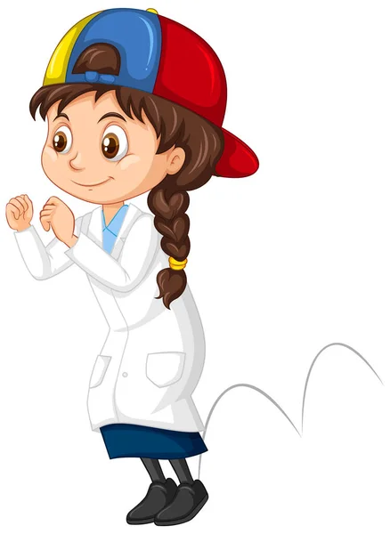 Girl in science gown on isolated background - Stok Vektor