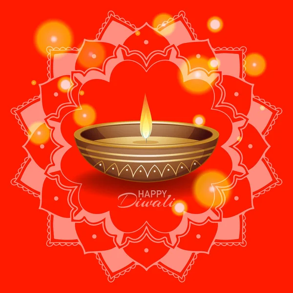 Bakgrund med Mandala pantern för glad diwali festival — Stock vektor