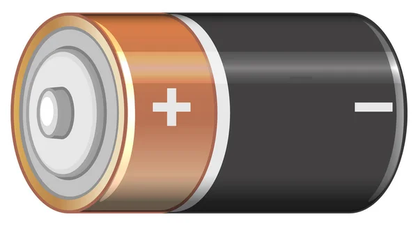Одиночная батарея с положительным и отрицательным знаком — стоковый вектор