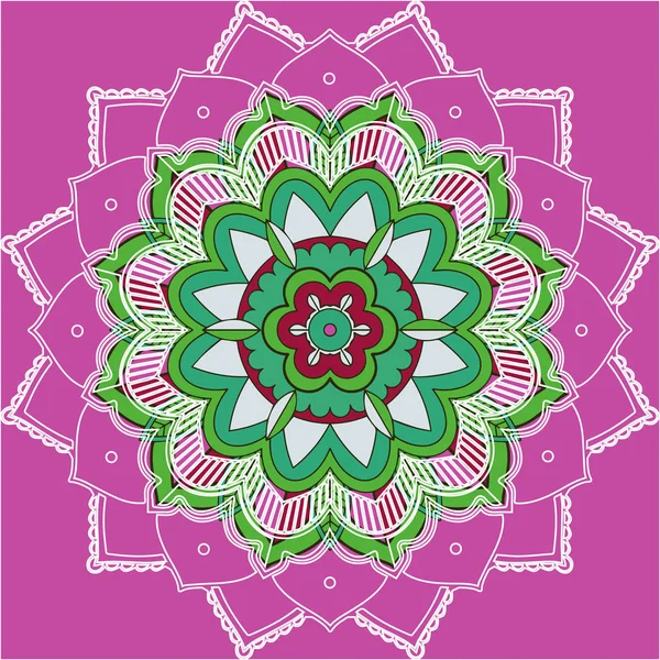 Modèles de mandala sur fond rose — Image vectorielle