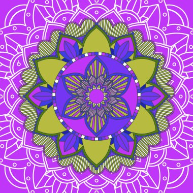 Pembe arkaplanda mandala desenleri