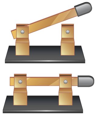 Two circuit breakers on white background