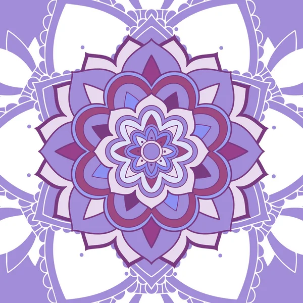 紫色背景的曼陀罗图案 — 图库矢量图片
