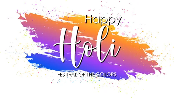 Diseño del cartel del festival Happy Holi con fondo colorido — Vector de stock