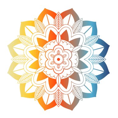 İzole edilmiş arkaplan illüstrasyonunda mandala desenleri