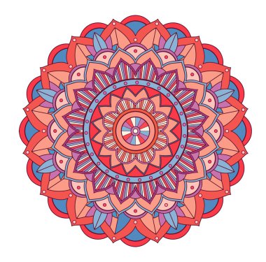 İzole edilmiş arkaplan illüstrasyonunda mandala desenleri