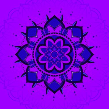 Mor illüstrasyonda mandala desenleri