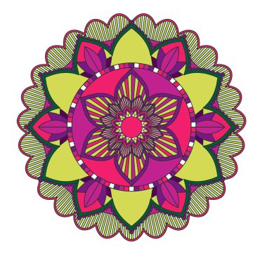 İzole edilmiş arkaplan illüstrasyonunda mandala desenleri