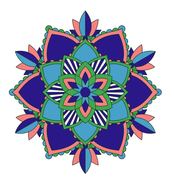 Mandala Muster Auf Weißem Hintergrund — Stockvektor