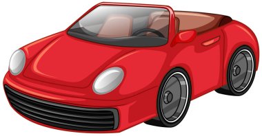 Red racing car on white background illustration clipart