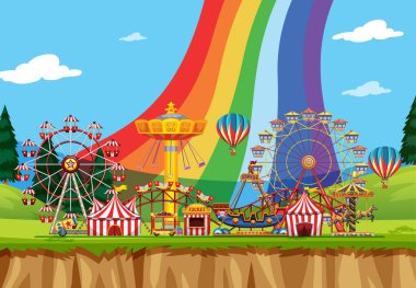 Gündüz gösteriminde bir çok sürüşün olduğu sirk sahnesi