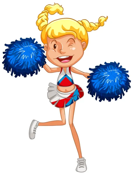 Atleta Fare Cheerleading Sfondo Bianco Illustrazione — Vettoriale Stock